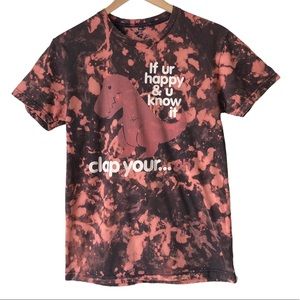 Upcycled bleach dye T-Rex tee shirt S Goodie Two Sleeves